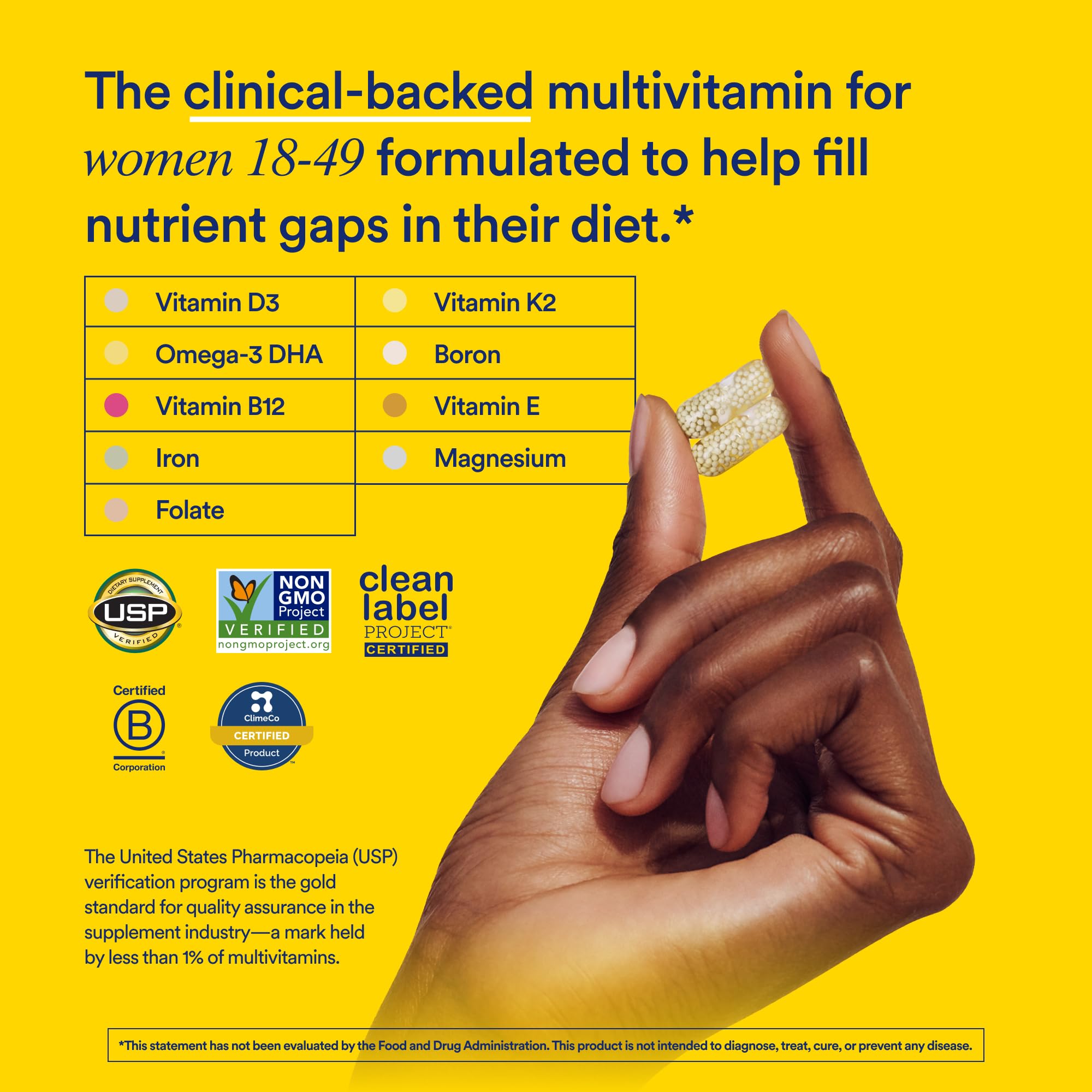 Ritual daily vitamins for women highlighting the innovative delayed release capsule design