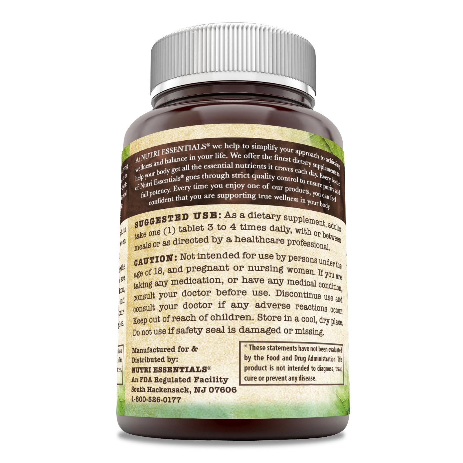 Nutri Essentials Bromelain dietary supplement bottle close up label
