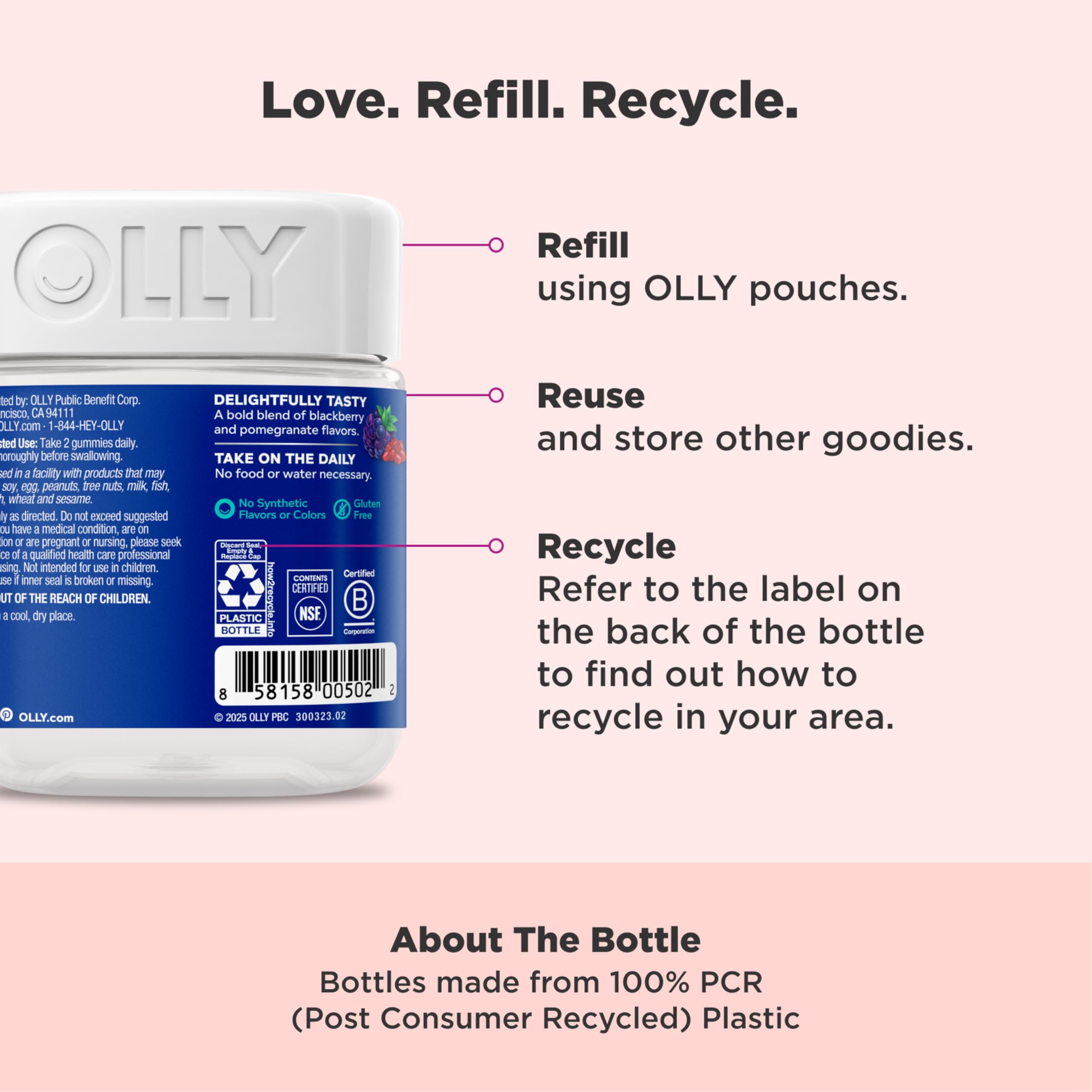 Authentic OLLY Men's chewable vitamins imported from the United States