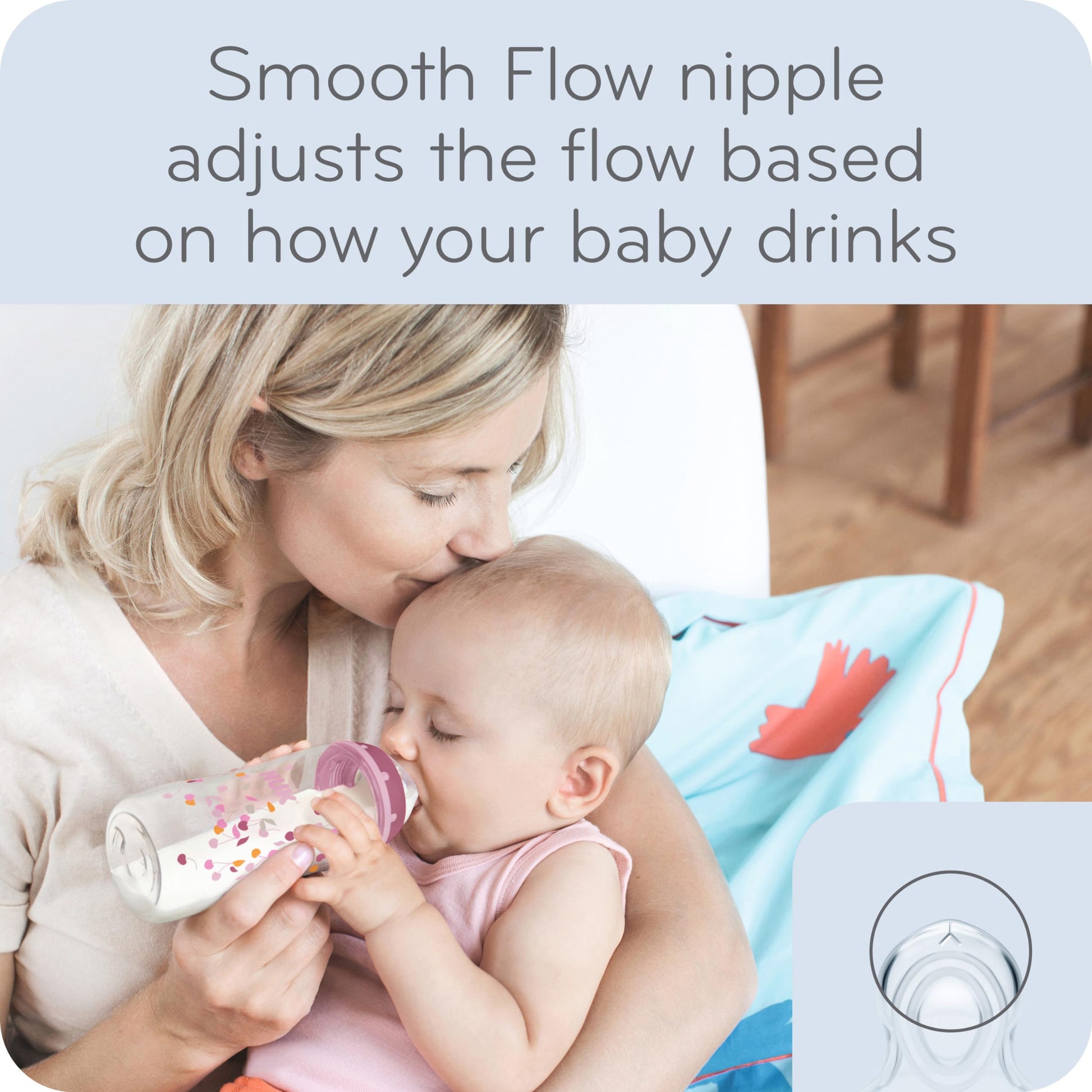 Close up of Nuk Smooth Flow anti-colic nipple