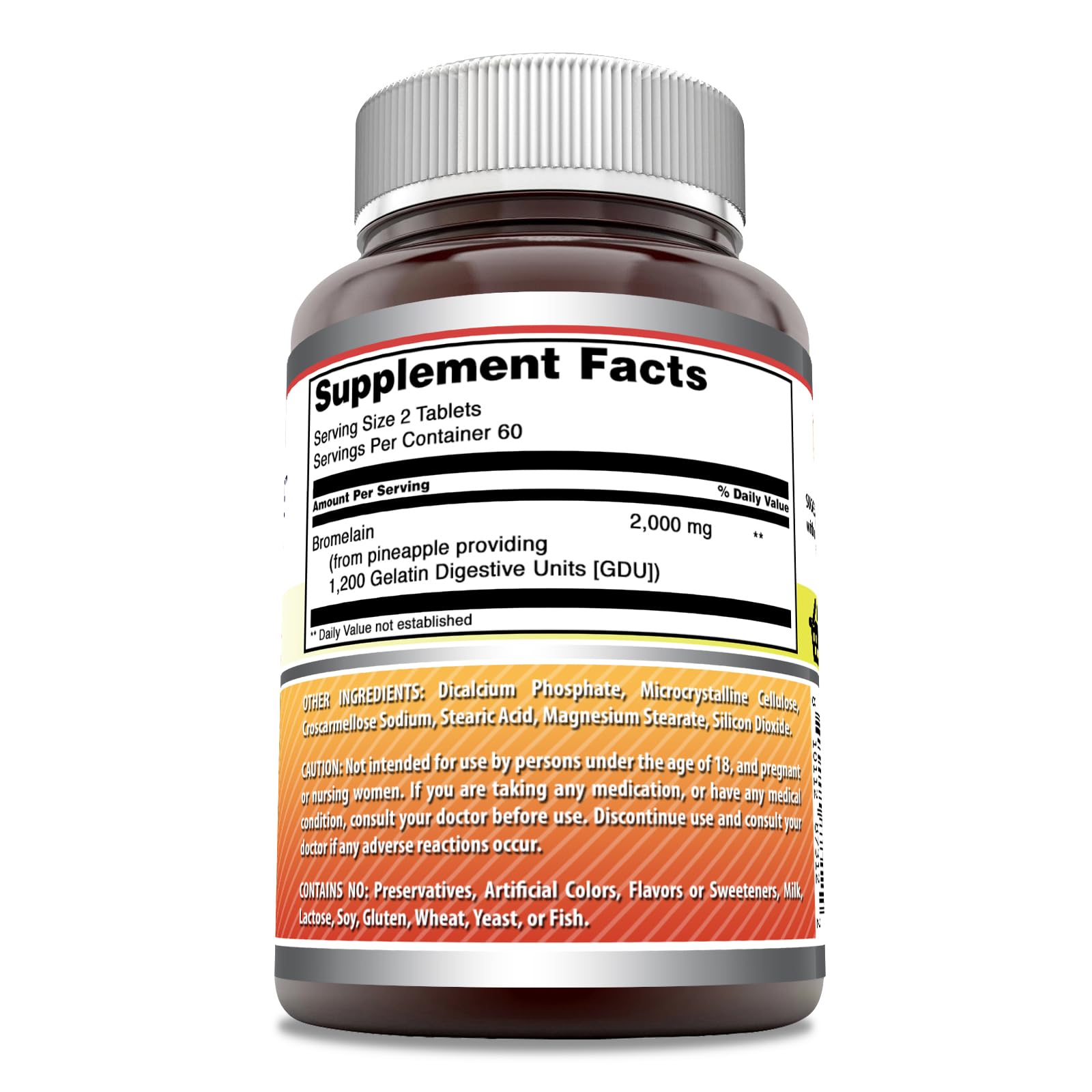 Amazing Nutrition Bromelain digestive enzyme supplement label