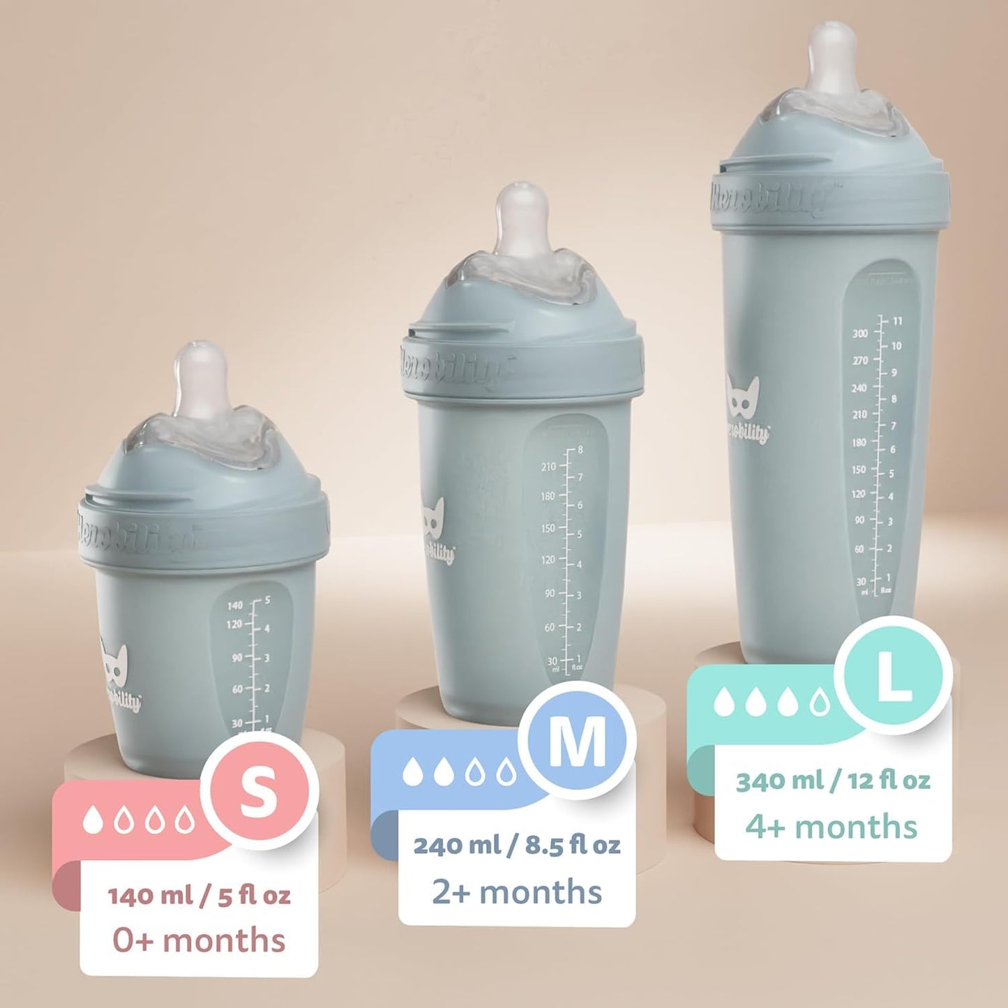 Three-pack of Herobility Batman bottles with breast-shaped teats