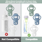 Three pack colorful silicone baby bottle covers with handles for eight ounce glass bottles