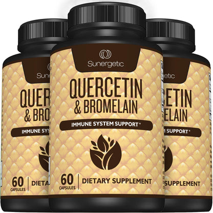 Sunergetic Quercetin with Bromelain health benefits label