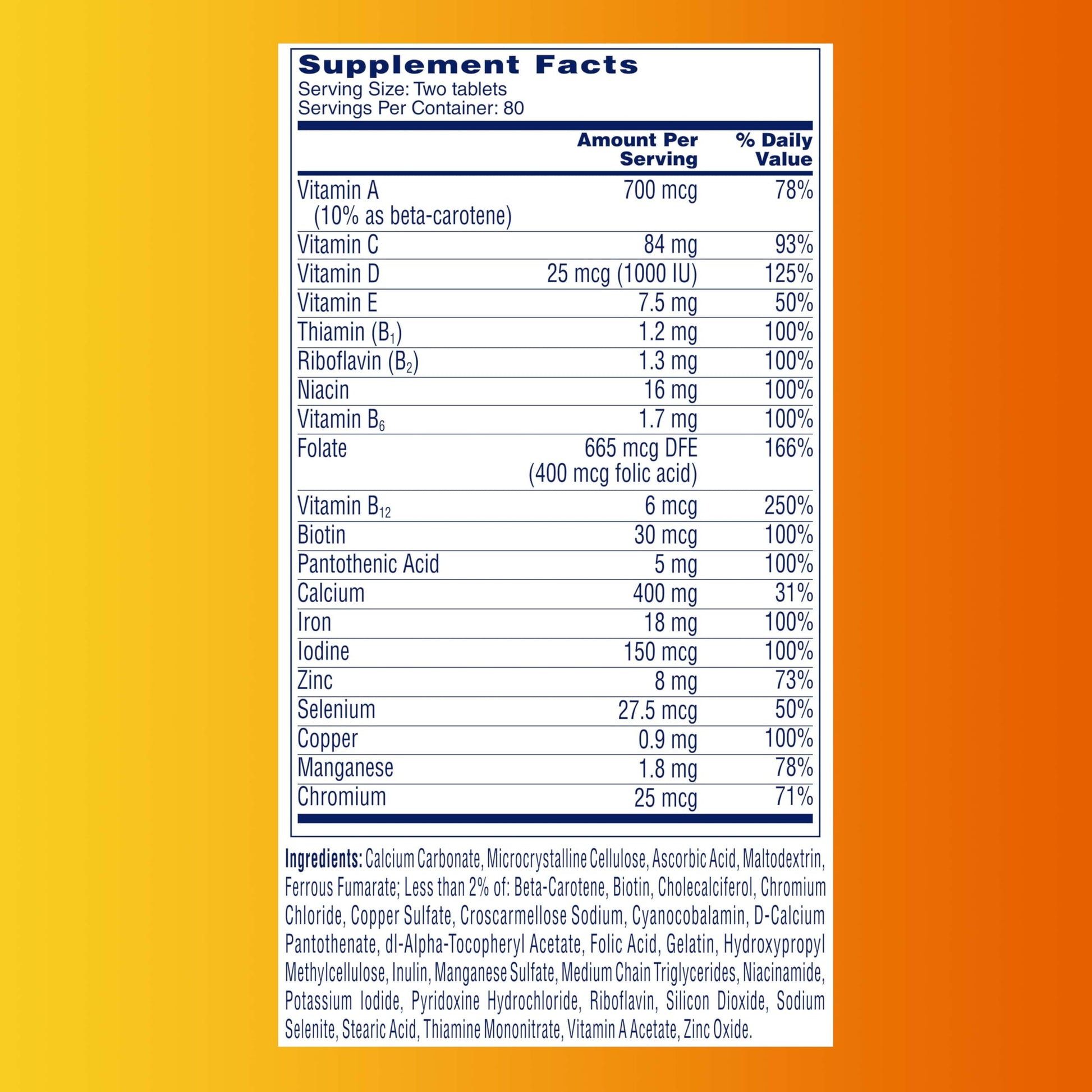 One A Day women's petites multivitamin container displaying essential vitamins and zinc features