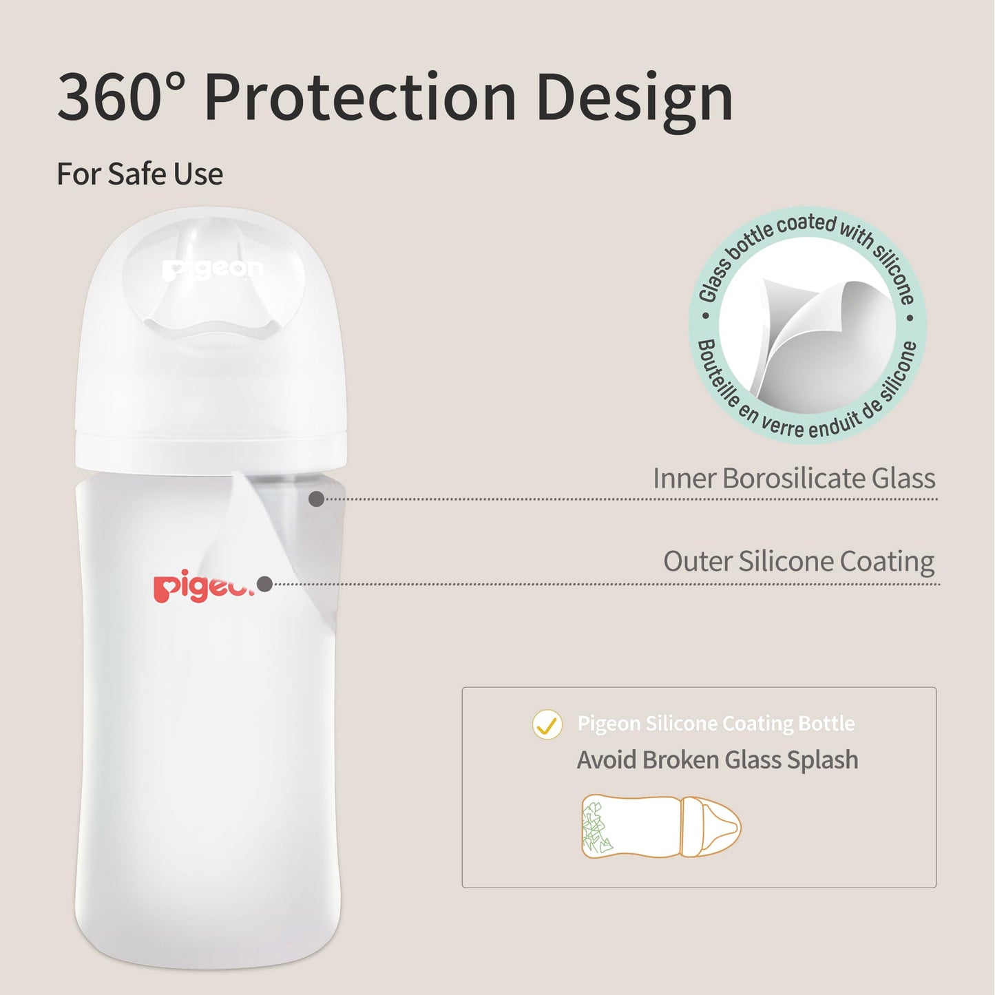 Premium USA imported Pigeon glass nursing bottle in packaging