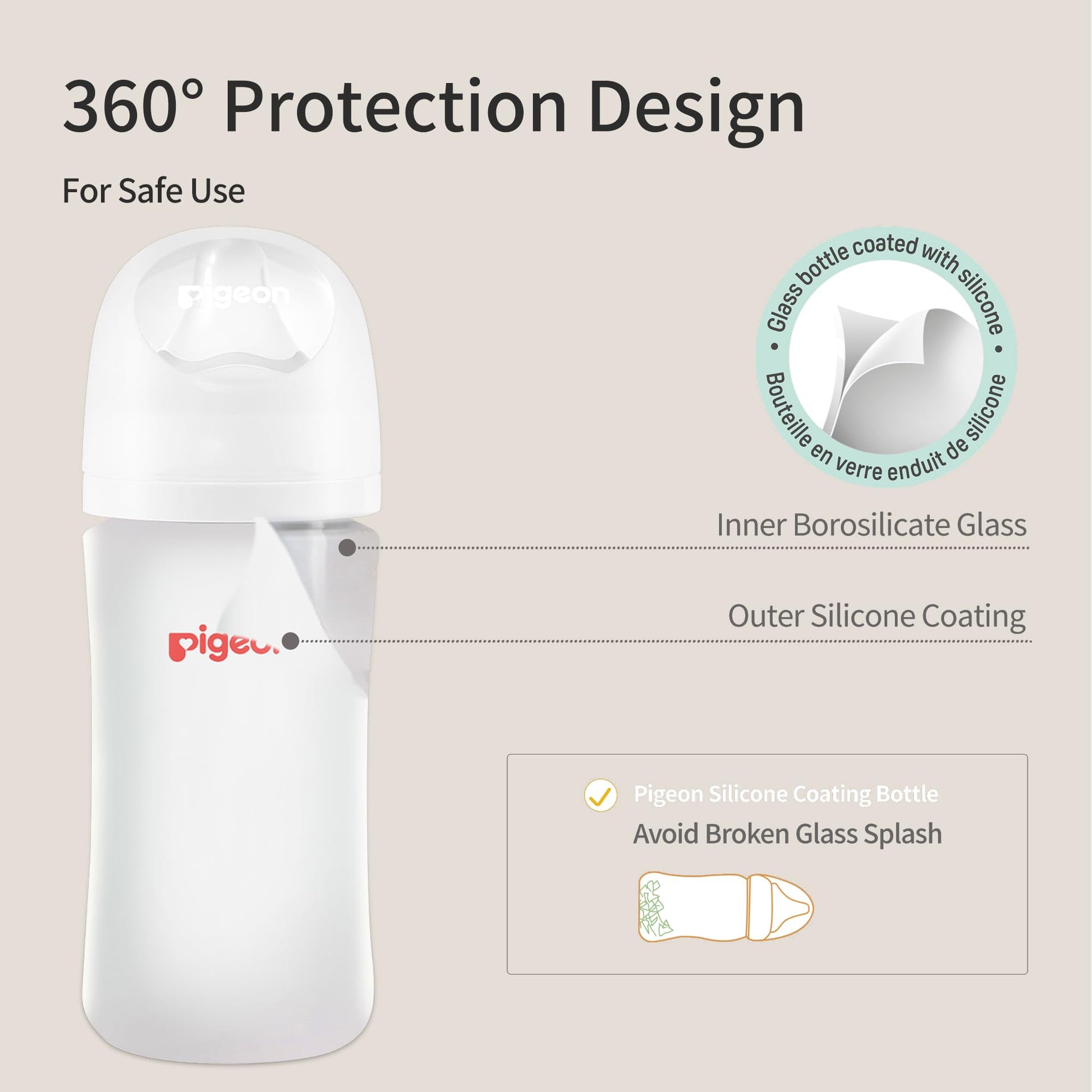 Premium USA imported Pigeon glass nursing bottle in packaging