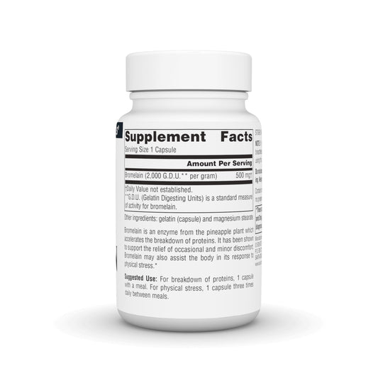 Source Naturals Bromelain pineapple enzyme supplement label details
