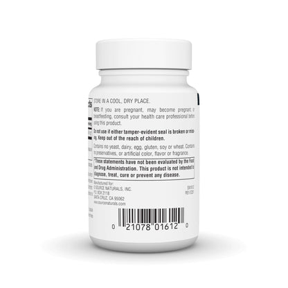 Side view of Source Naturals Bromelain bottle showing supplement facts