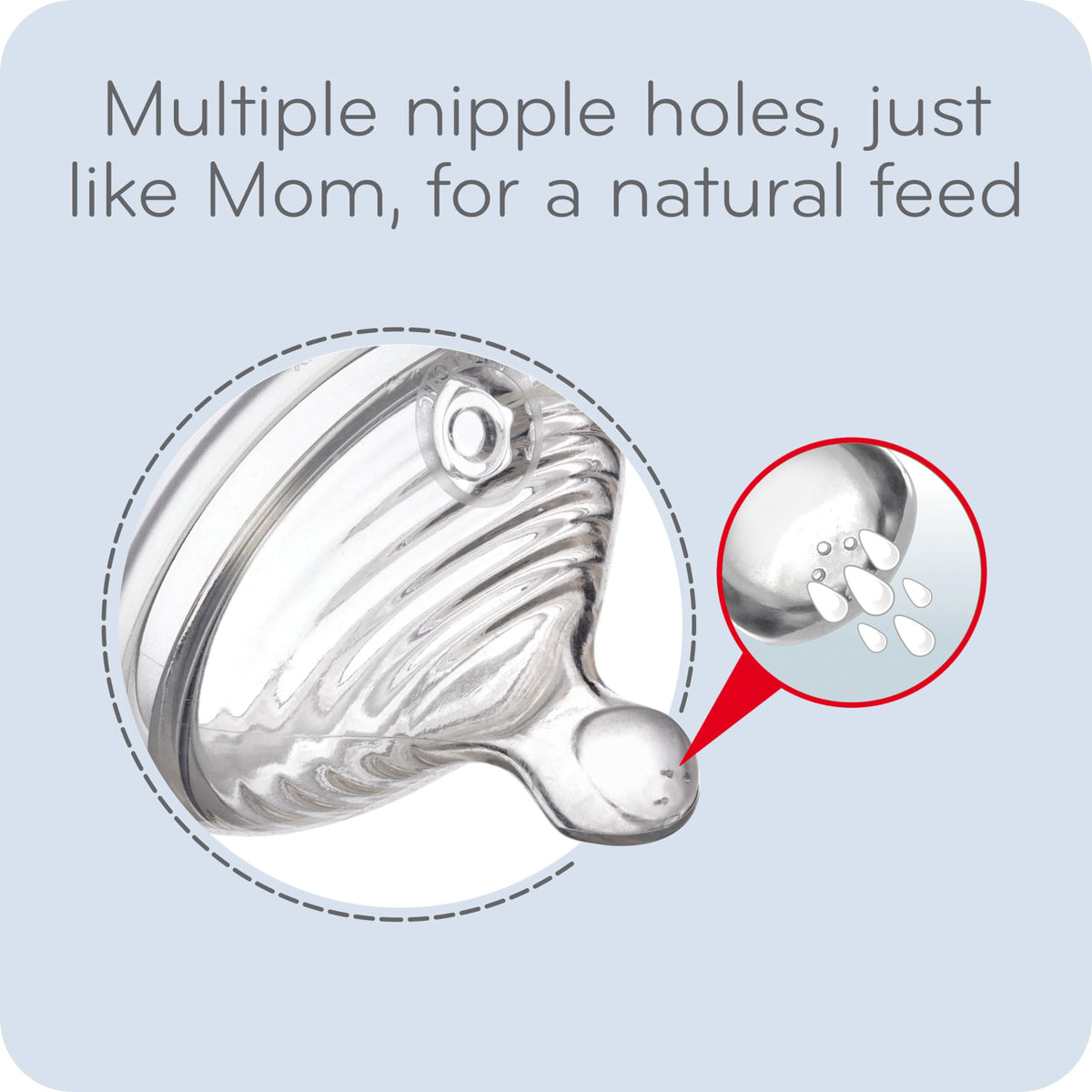 NUK baby bottle showing heart pattern and SafeTemp indicator