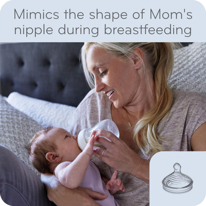 Side profile of NUK Simply Natural bottle for newborns