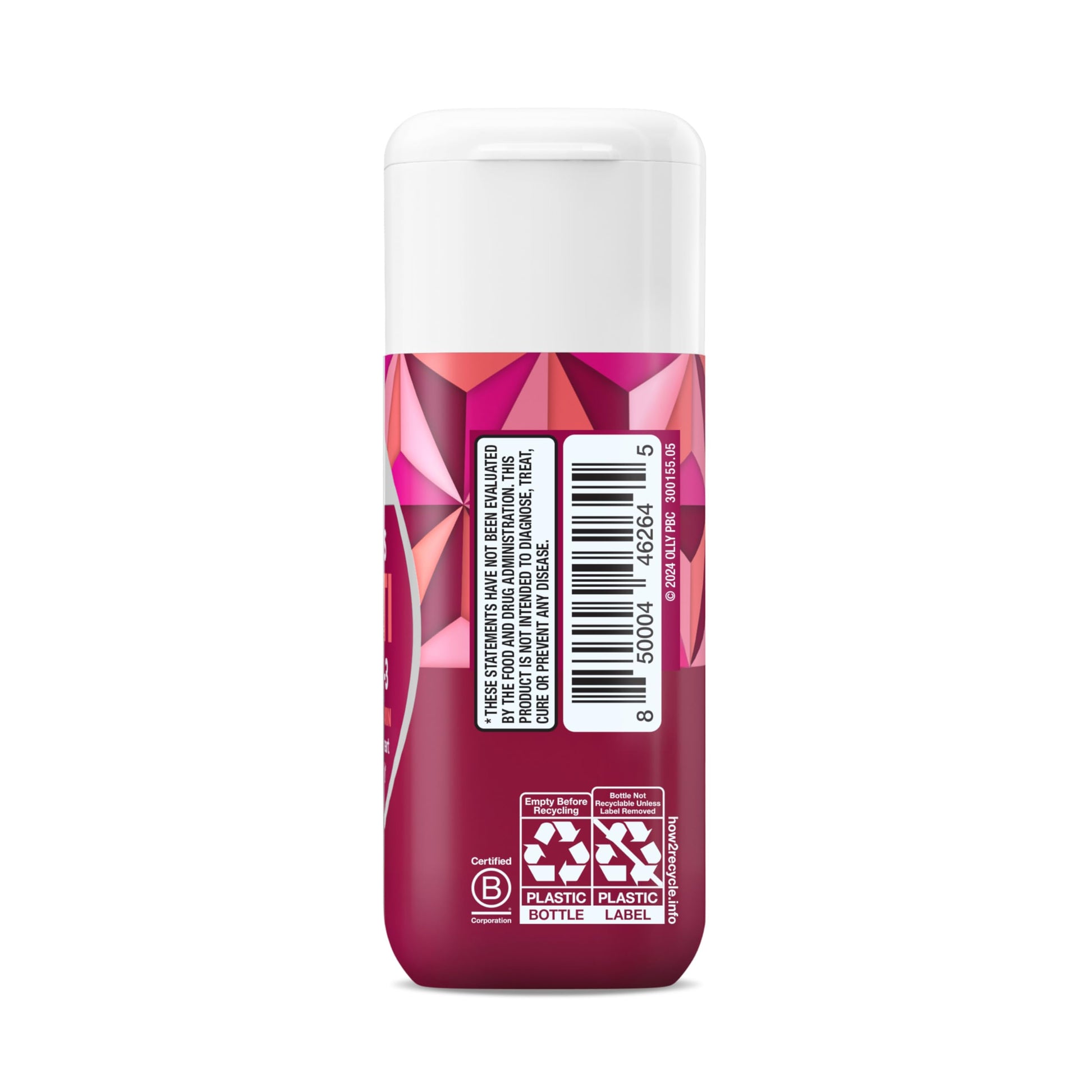 OLLY immune and heart health multivitamin softgels bottle with original barcode and import details