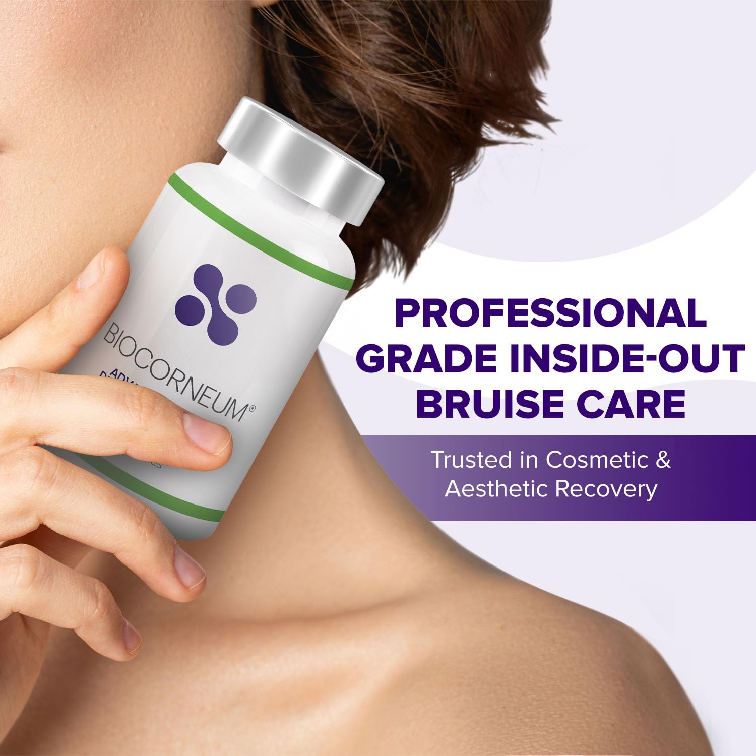 Side profile of Biocorneum nutrient capsules for bruising