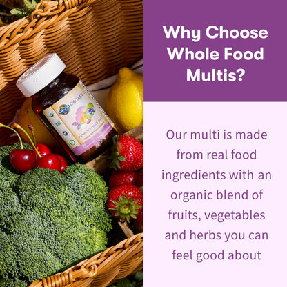 Garden of Life mykind organics women's multi daily whole food vitamin product seal close up