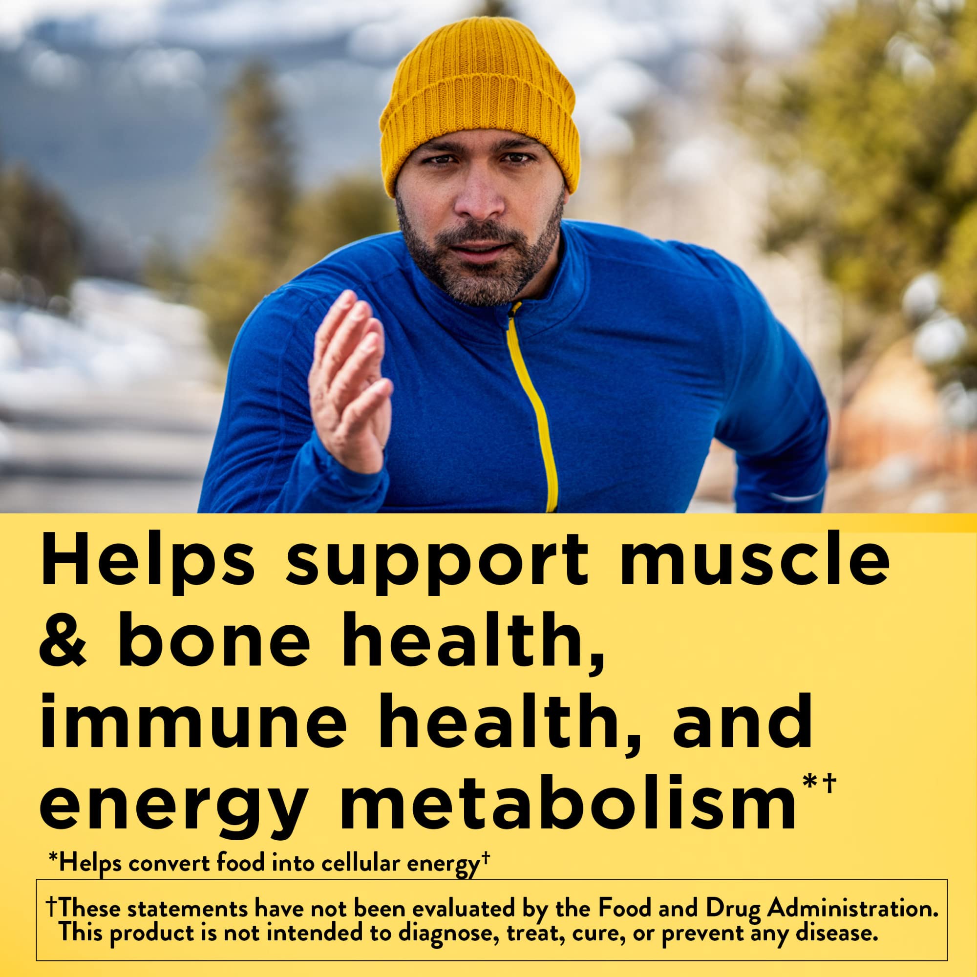 Nature Made multi for him 150 count value size packaging showing key nutritional benefits.