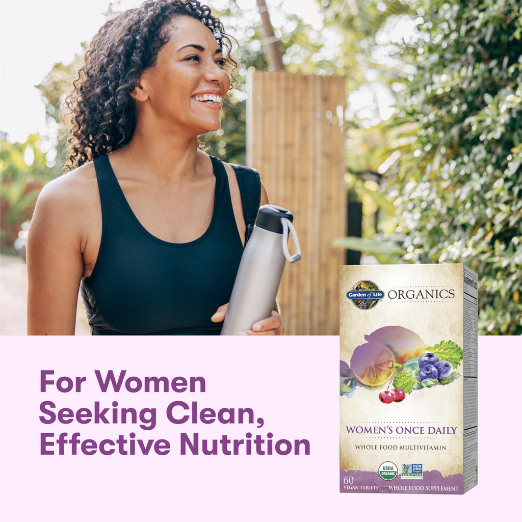 Garden Of Life Organics Women's Once Daily Multivitamin side profile of bottle