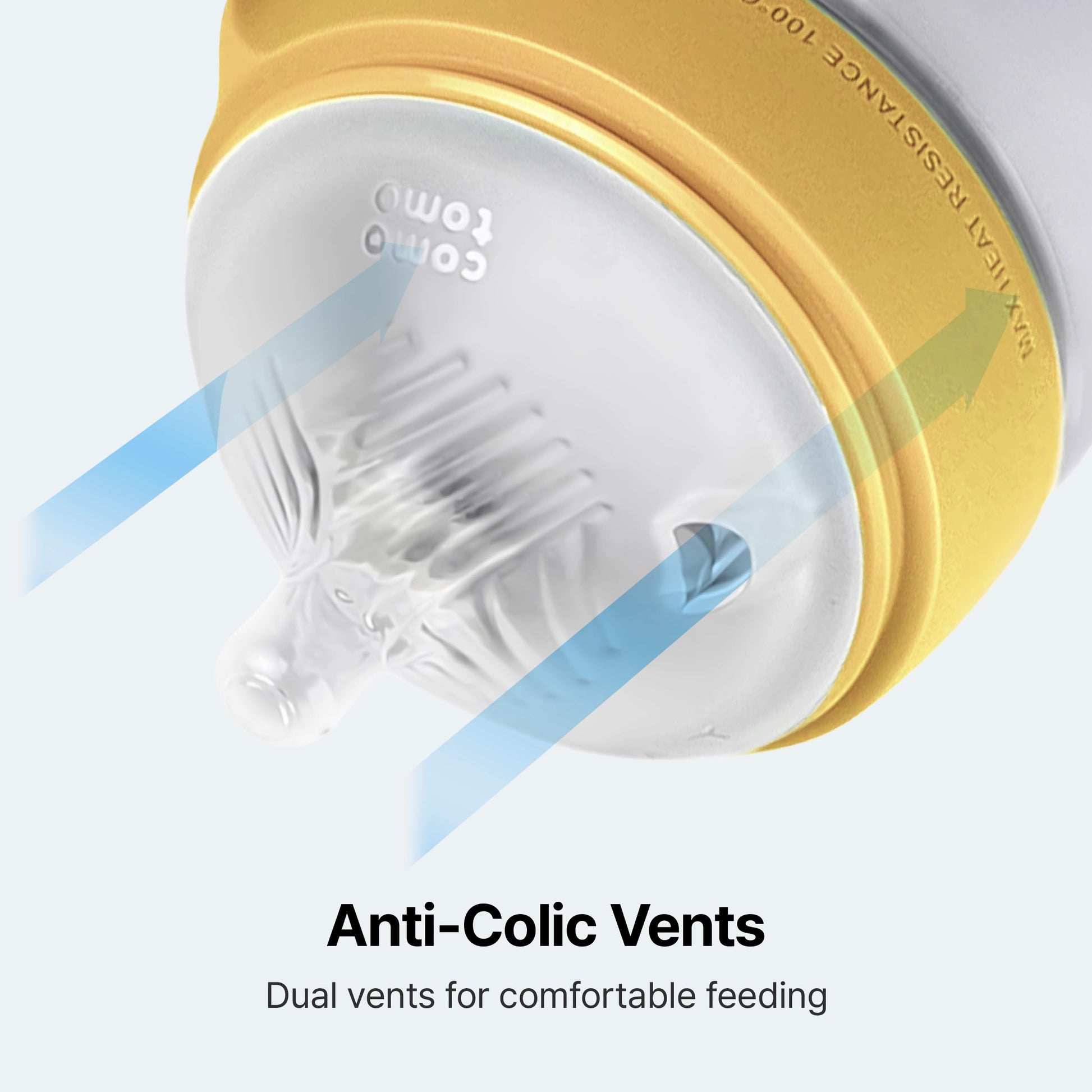Two pack of Comotomo Gen 2 newborn silicone bottles highlighting the improved stable base design.