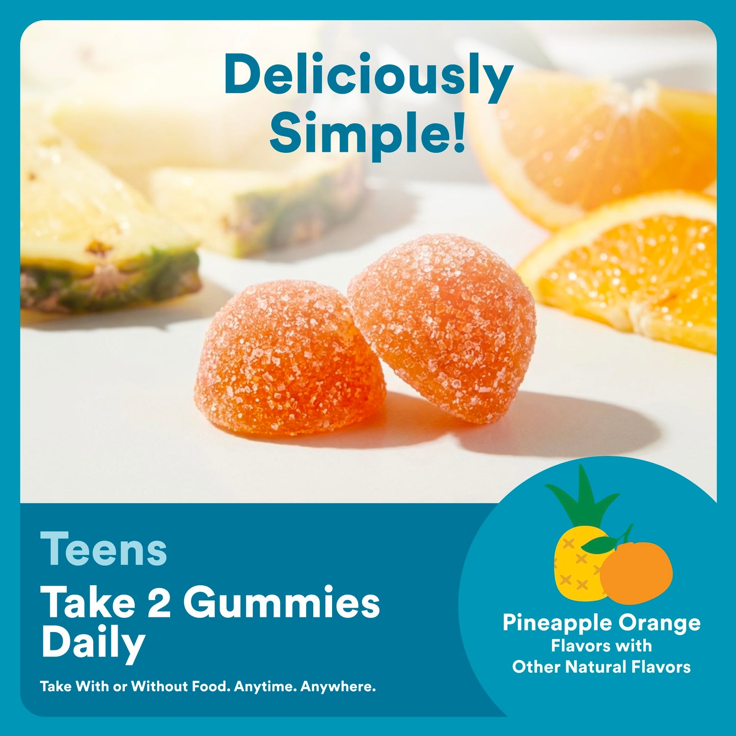Certified gluten free non GMO premium multivitamin gummies for teen boys.