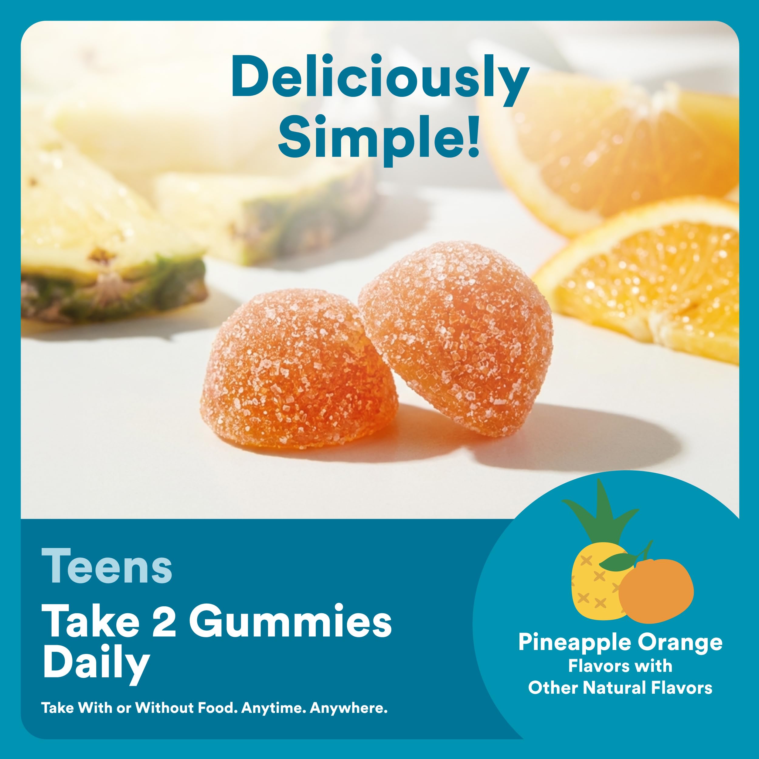 Certified gluten free non GMO premium multivitamin gummies for teen boys.