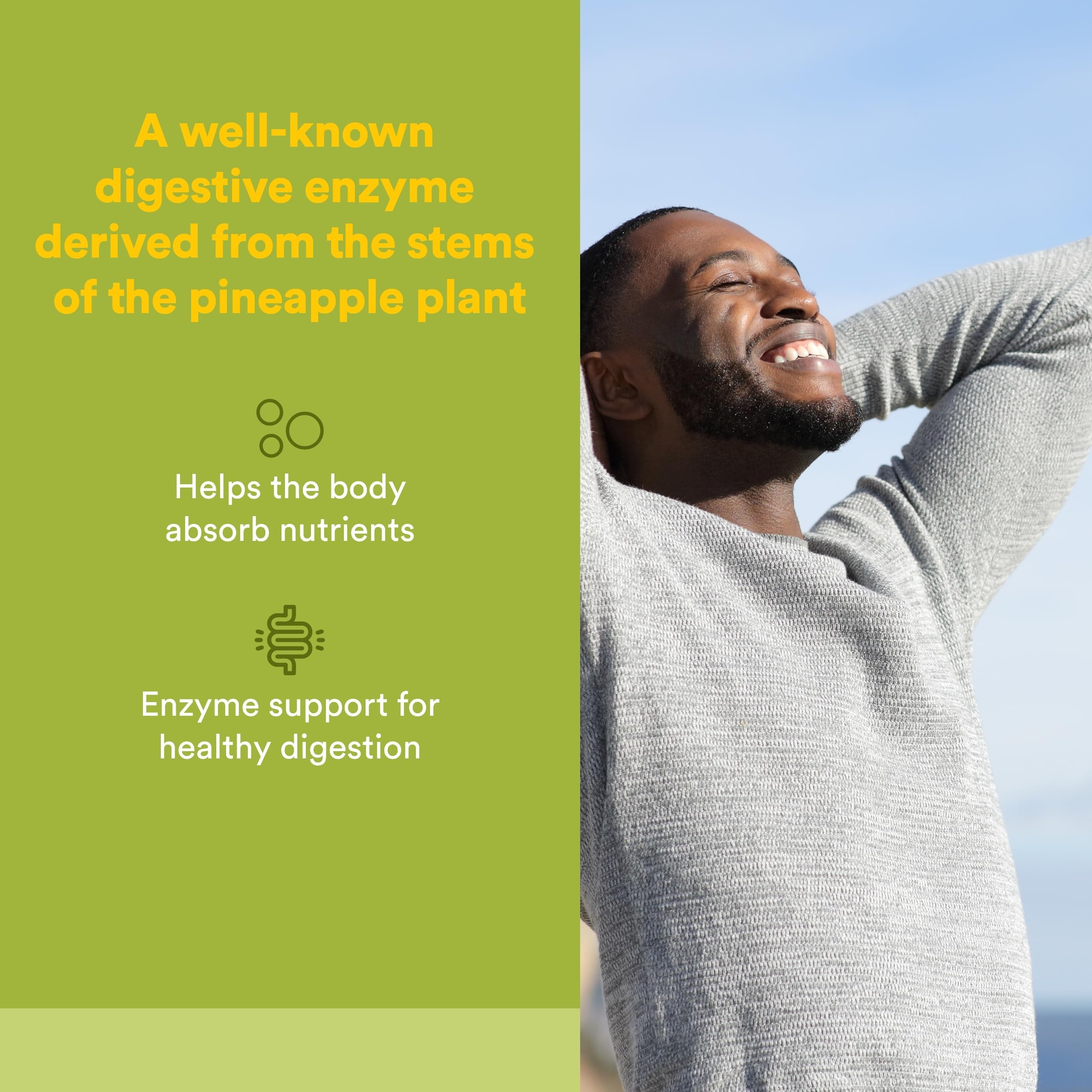 Natural Factors Bromelain 180 capsules bottle label details