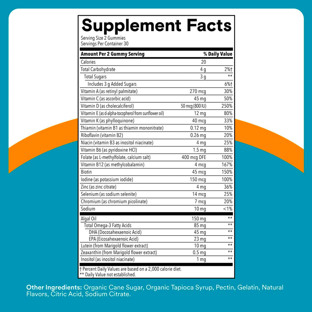 SmartyPants Teen Guy Multivitamin certified non-GMO and clean label seals