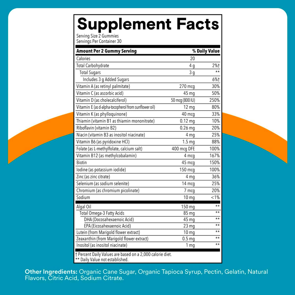 SmartyPants Teen Guy Multivitamin certified non-GMO and clean label seals