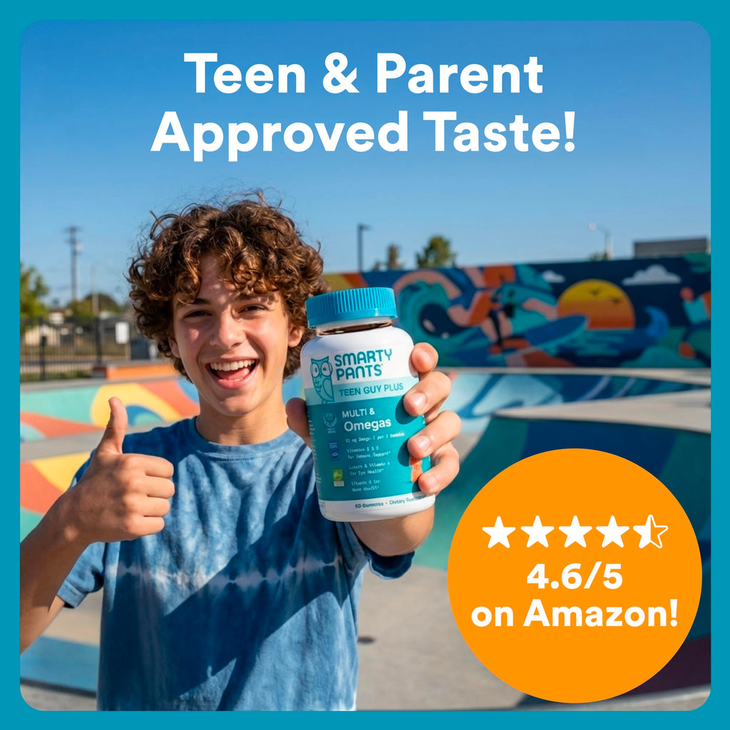 SmartyPants Teen Guy Multivitamin daily serving size illustration