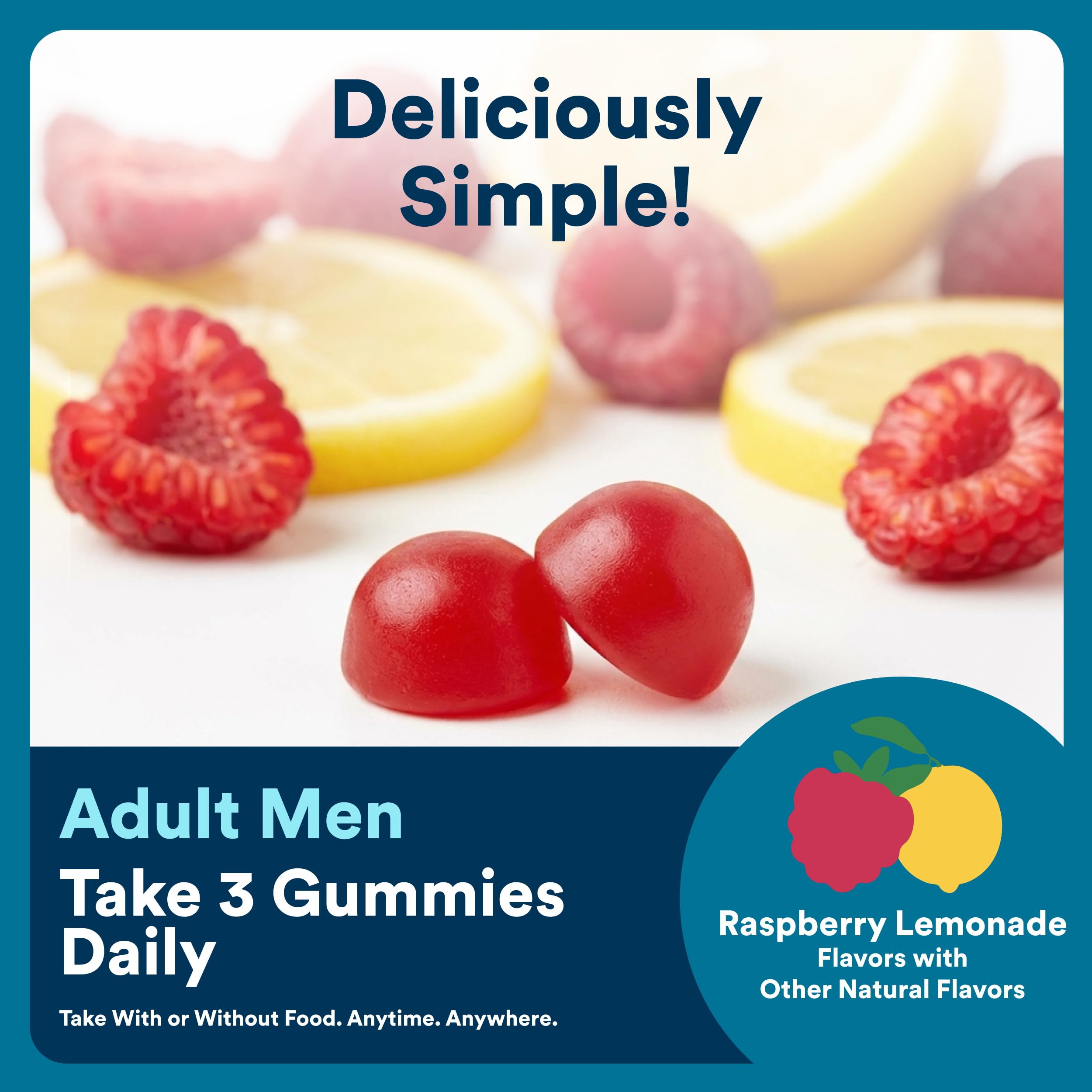 SmartyPants mens multivitamin gummies close up showing ingredients list and serving size details