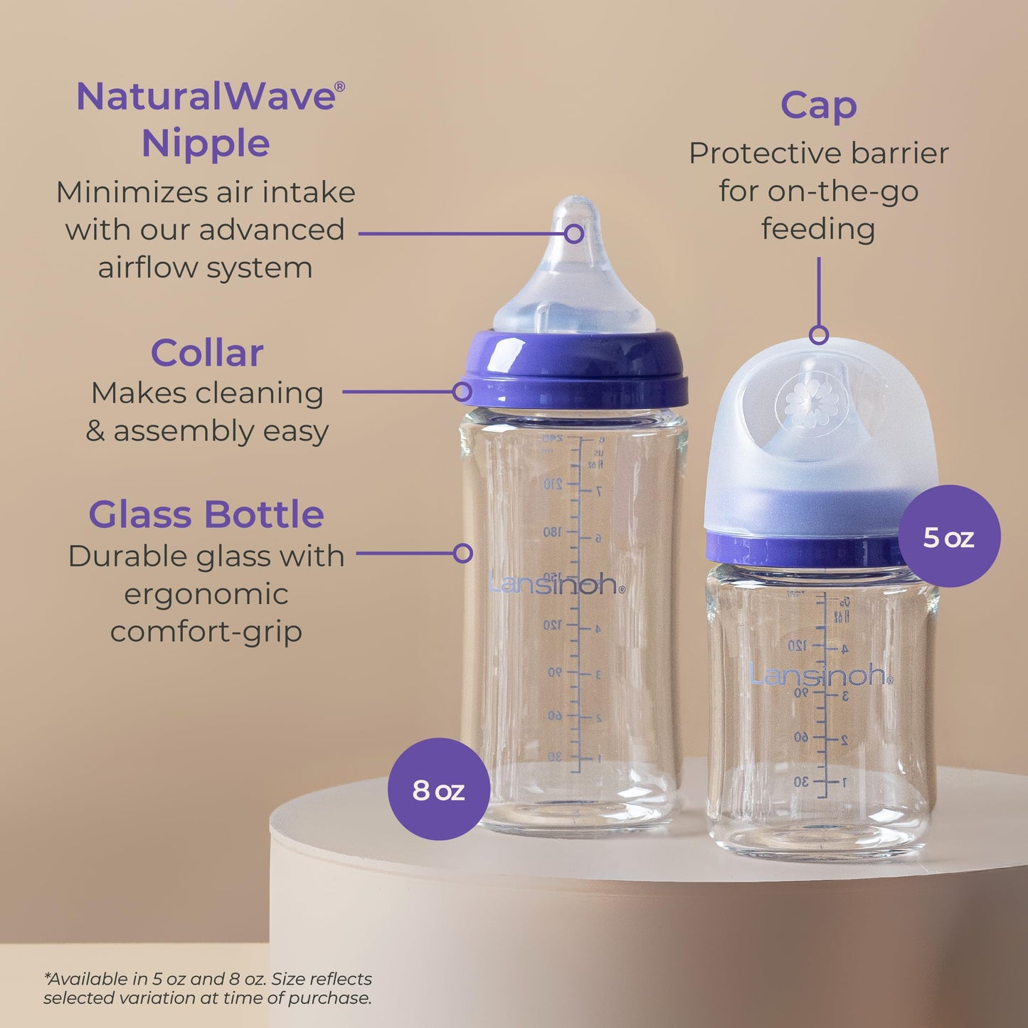 Authentic USA imported Lansinoh glass bottles for combo fed babies