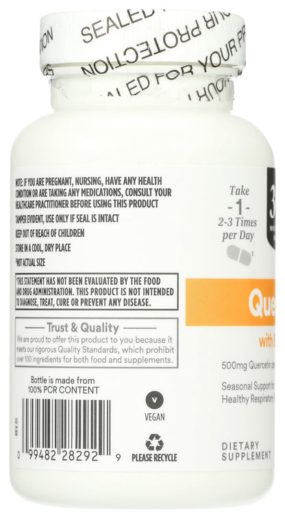 Whole Foods Market Quercetin with Bromelain 100 count bottle side profile