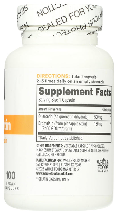Whole Foods Market Quercetin with Bromelain capsule texture