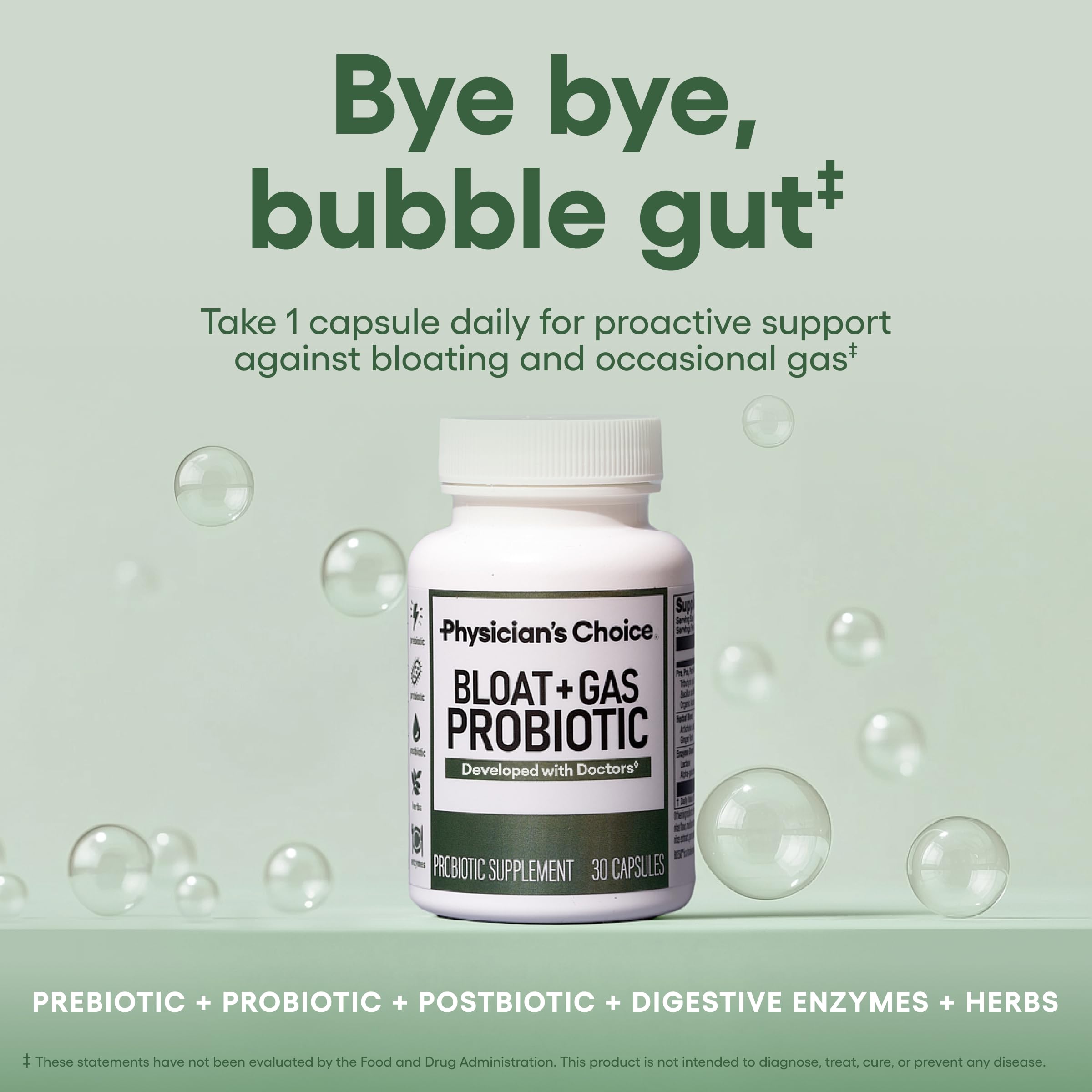 Physician's CHOICE 5 in 1 Proactive Support supplement showing the supplement facts and ingredients panel