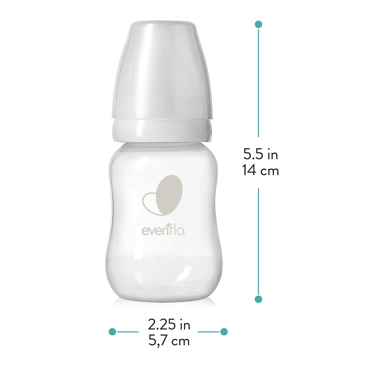 Group of six Evenflo Feeding bottles for newborns