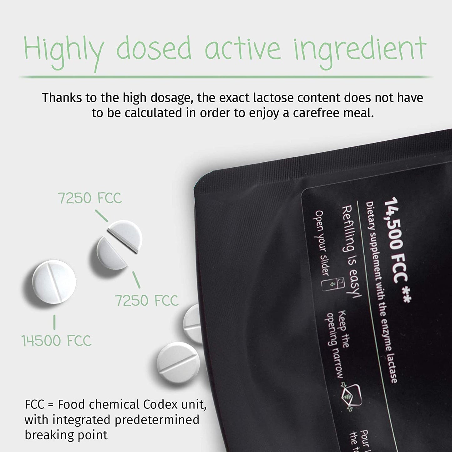 LactoJoy 14500 FCC fast acting digestive supplement pills for bloating and gas support.