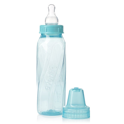 Evenflo baby feeding bottles showing measurement markers