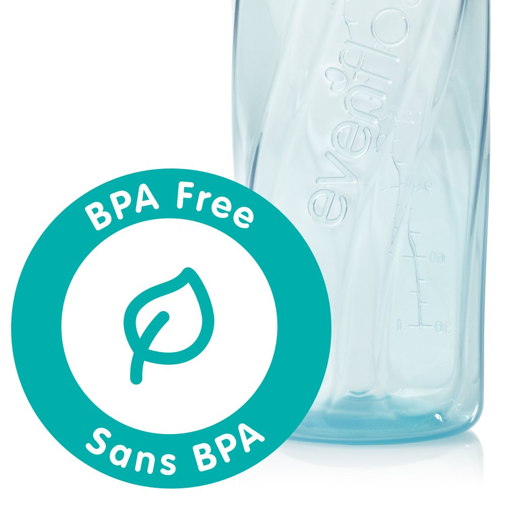 Evenflo baby bottle measurement markings close up view