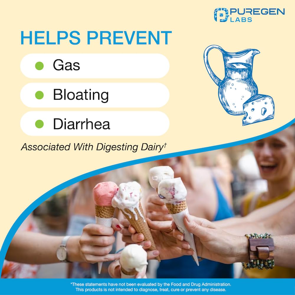 Puregen Labs Dairy Rescue caplets container displaying digestive health information and brand authenticity