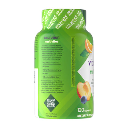 Vitafusion USA sourced adult fruit flavored chewable vitamins side view