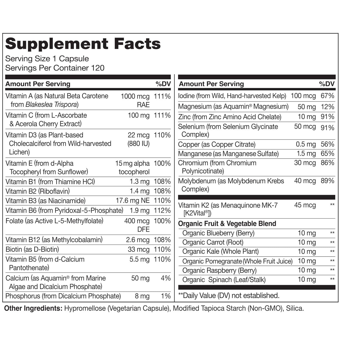Naturelo organic fruit and vegetable antioxidant blend ingredients showcase