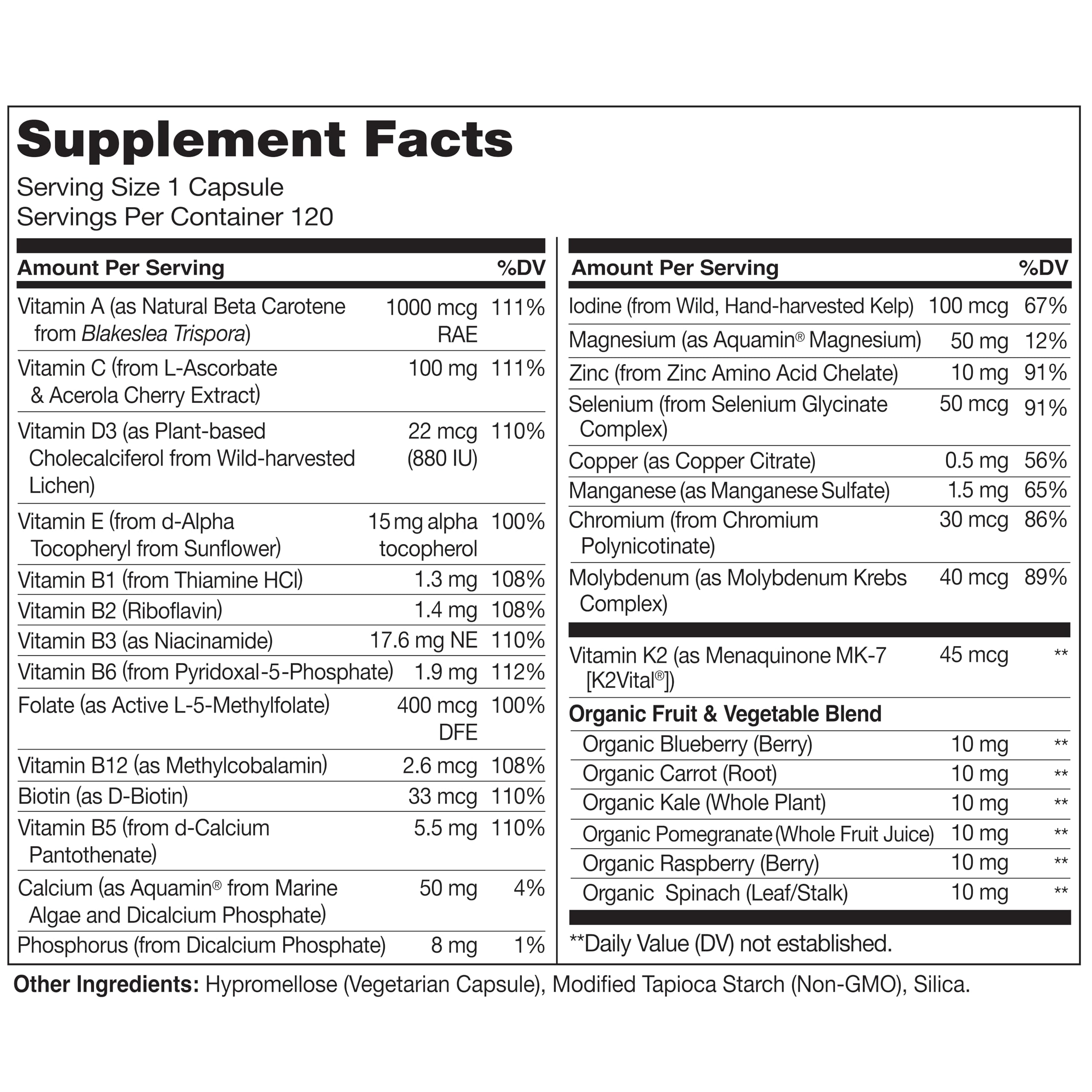 Naturelo organic fruit and vegetable antioxidant blend ingredients showcase