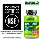Naturelo 120 count multivitamin product container back