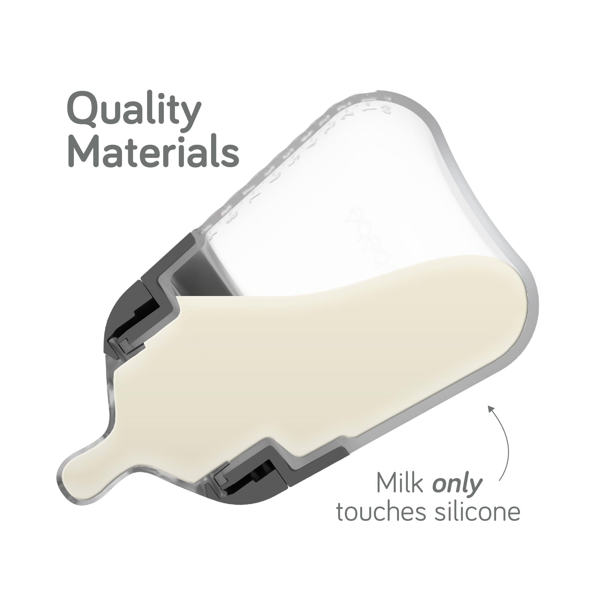 Yohkoh wide neck glass baby bottle front view with animal design