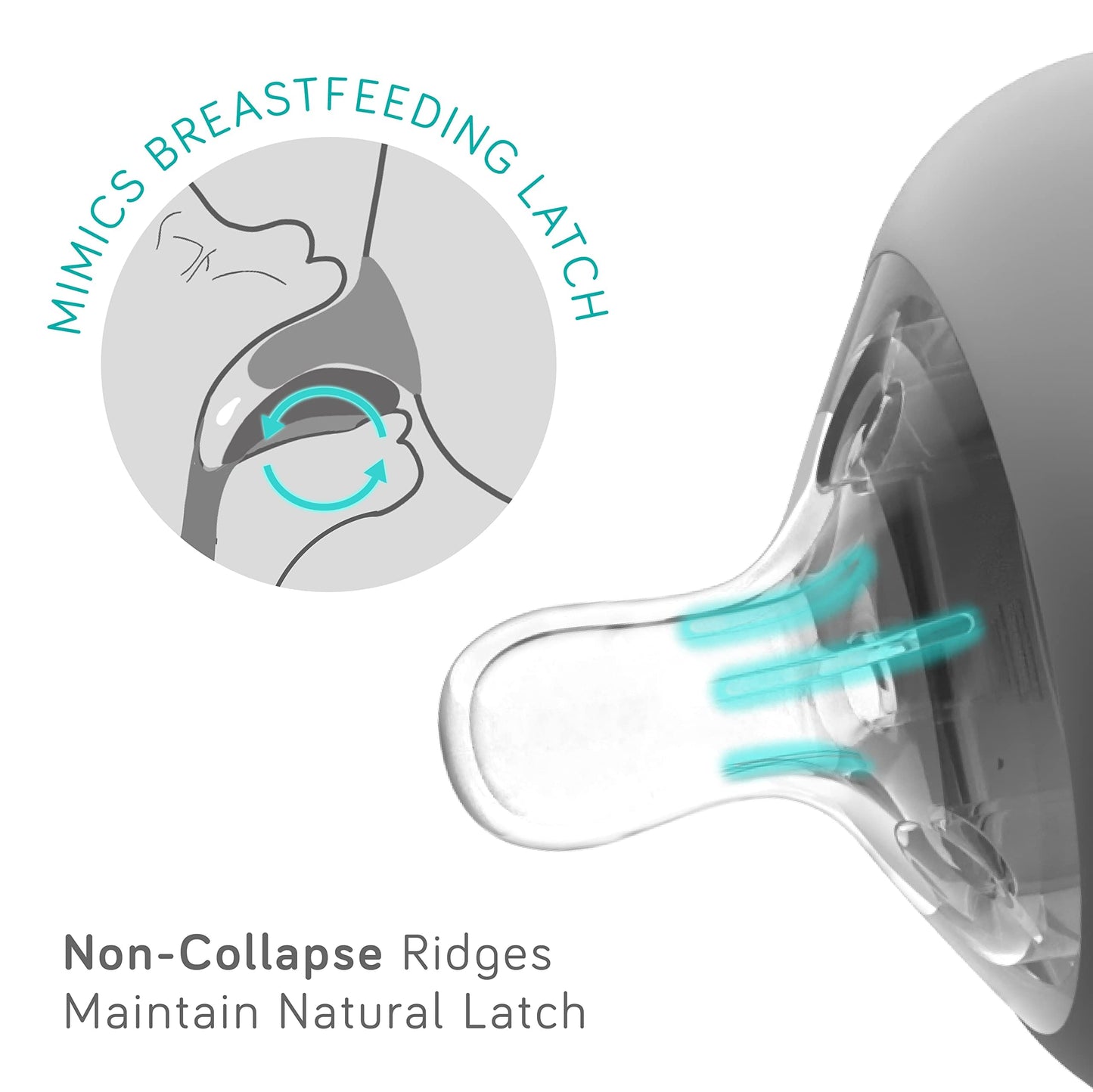 Close up of Yohkoh Level 2 medium flow silicone nipple