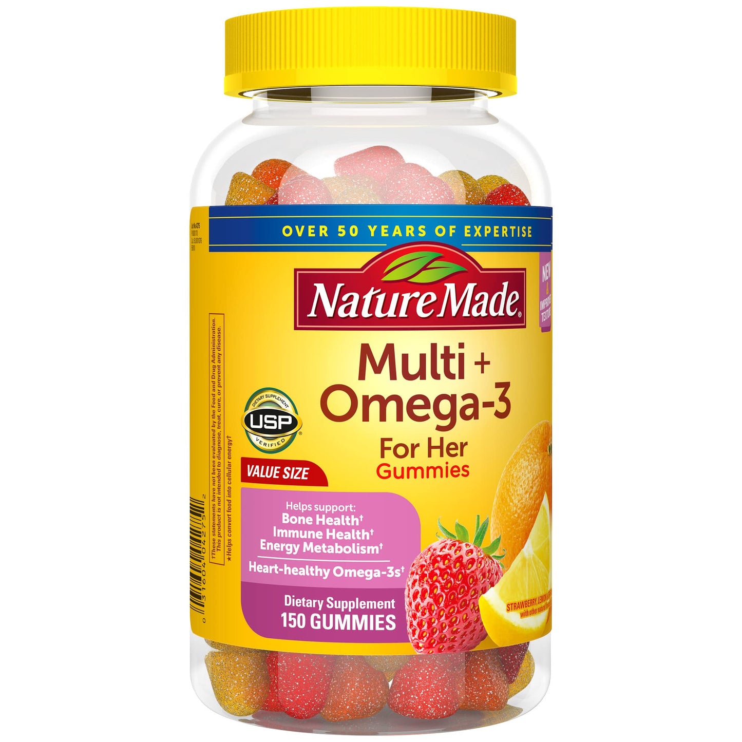 Nature Made 75 day supply multivitamin bottle with child safety cap
