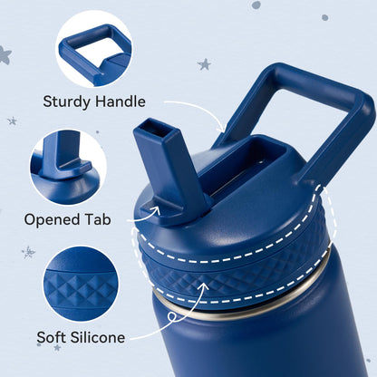 Fijinhom vacuum insulated stainless steel bottle with straw lid