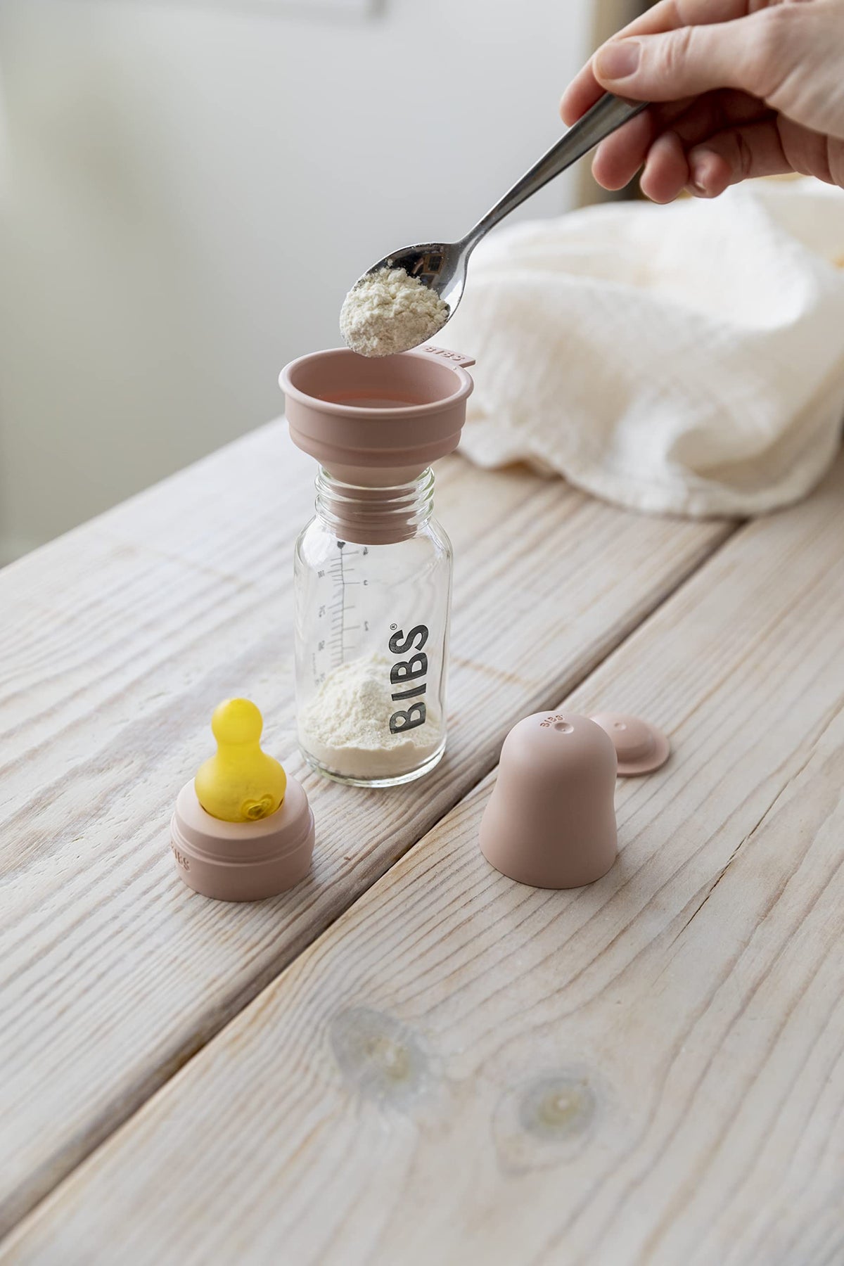 Bibs baby glass bottle ivory set with packaging