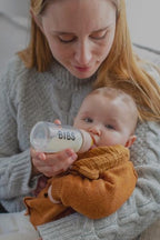 Top view of Bibs baby bottle milk lock and screw cap