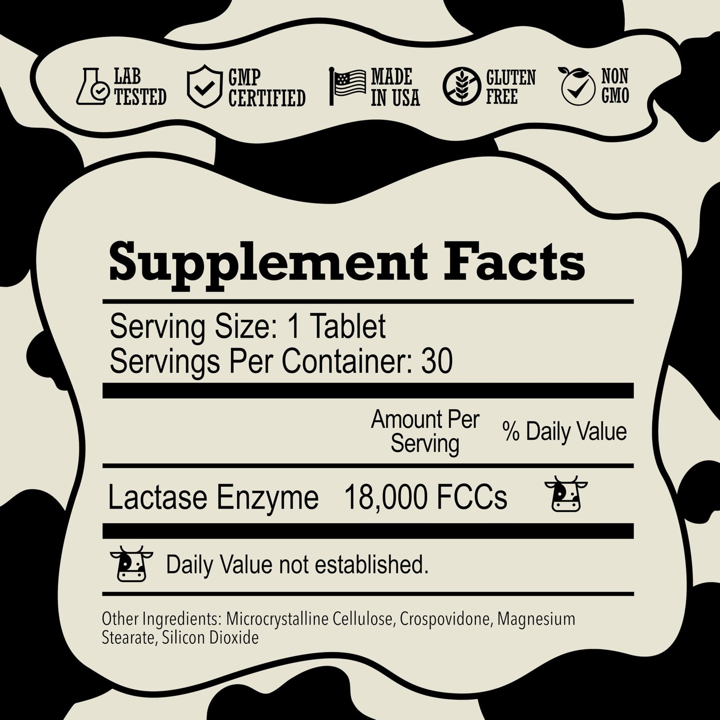 Gluten free and non GMO clean label certification details on product packaging