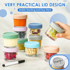 Set of 6 reusable glass jars for baby puree