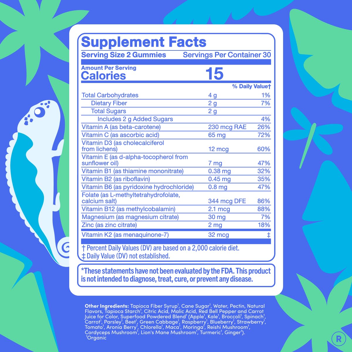 FIRST DAY adolescent daily multivitamin gummies for girls and boys ingredient list